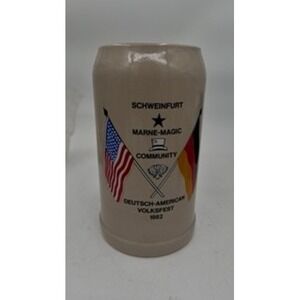 Vintage 1982 Schweinfurt Deutsch-American Volksfest Beer Stein 1L Marne-Magic